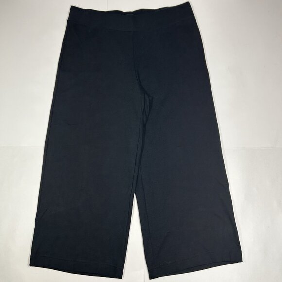 EUC J.Jill Pure Jill Women Pants Black Full Leg Cropped Pull On Pima Cotton Sz M - Picture 1 of 11